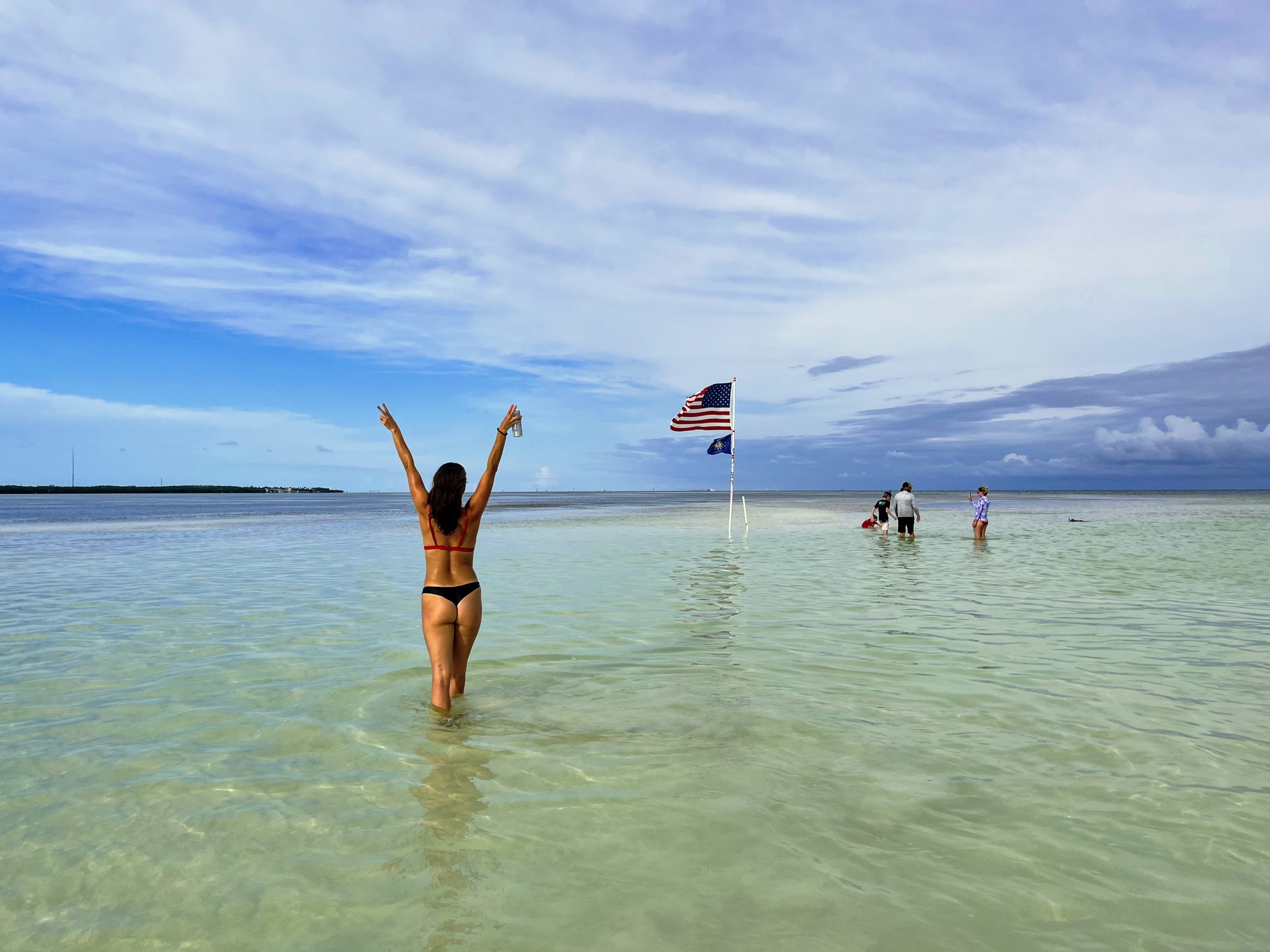 Islamorada Sandbar American Flag with White Noise Charters